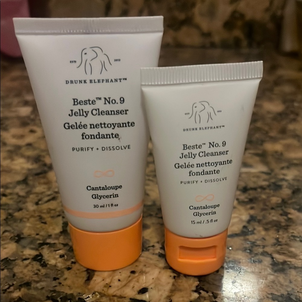 New Set of 2 Drunk Elephant Beste No. 9 Jelly Cleanser - Orange